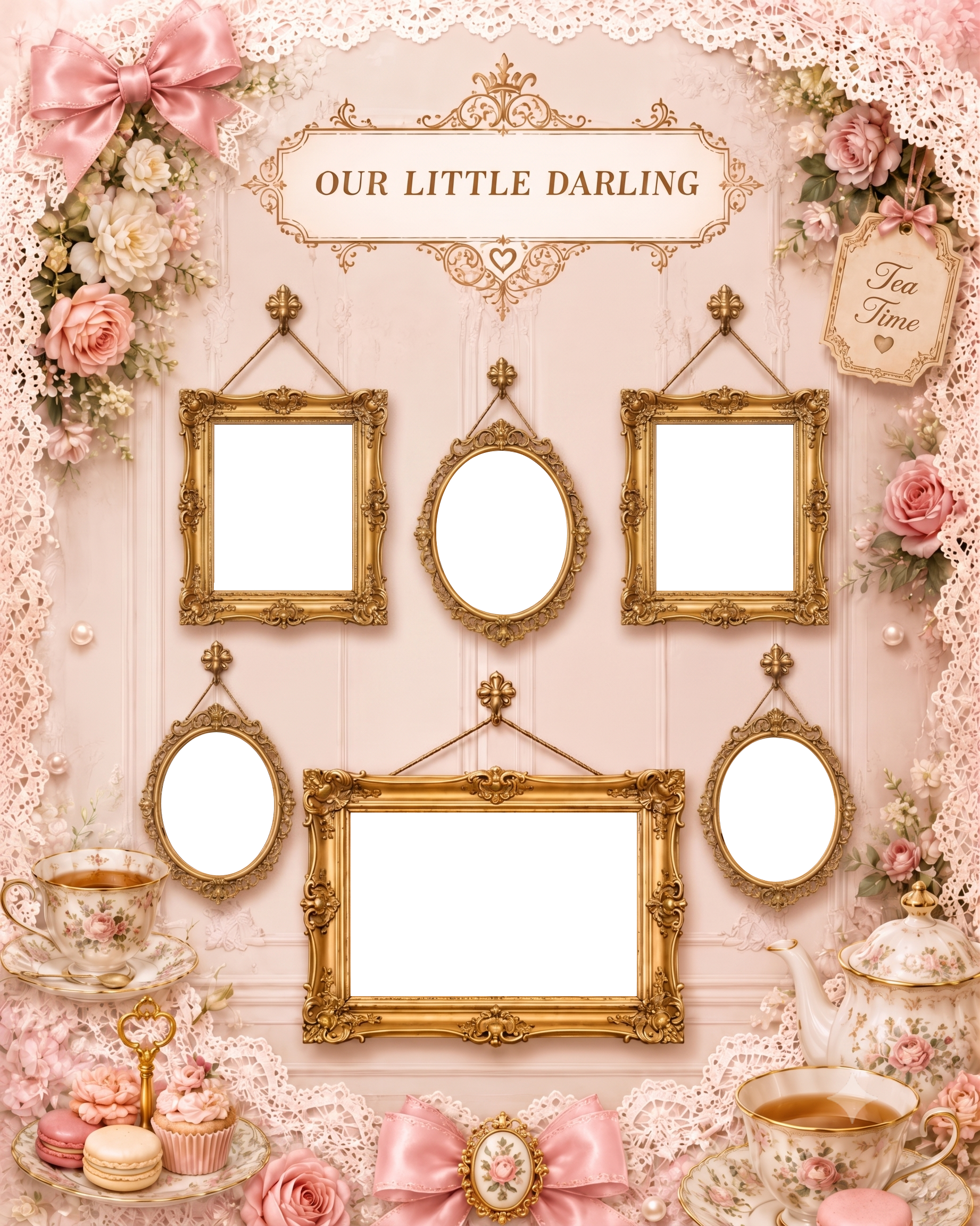 Tea party gallery wall
